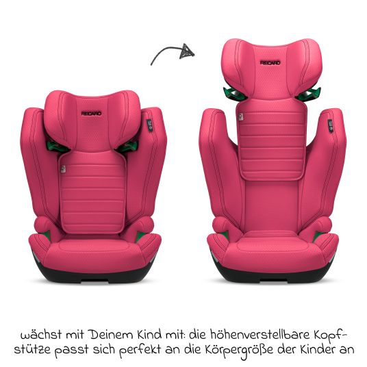 Recaro Kindersitz Axion 1 i-Size ab 3 Jahre bis 12 Jahre (100 cm - 150 cm) mit Isofix - Wow Pink