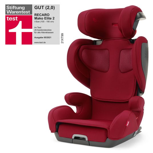 Recaro Kindersitz Mako Elite 2 i-Size 100 cm - 150 cm / 3,5 Jahre bis 12 Jahre (15-36 kg) + Zubehörpaket - Select - Garnet Red