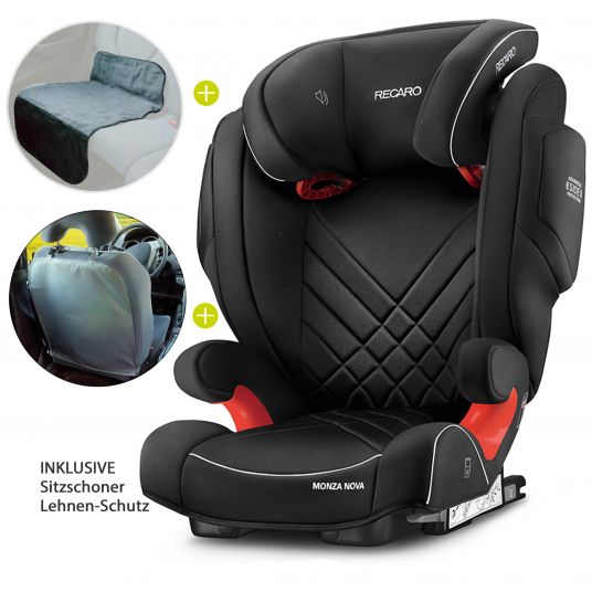 Recaro Kindersitz Monza Nova 2 Seatfix + Gratis Zubehör Paket - Core - Performance Black