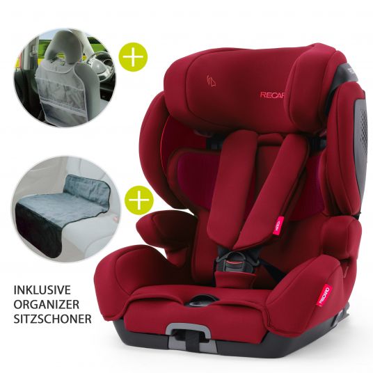 Recaro Kindersitz Tian Elite - Gruppe 1/2/3 / - 9 Monate bis 12 Jahre - (9- 36 kg) + Gratis Zubehöpaket - Select - Garnet Red