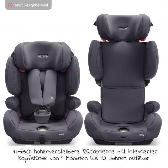 Recaro Child seat Tian - Group 1/2/3 / - 9 months to 12 years - (9- 36 kg) - Core - Deep Black