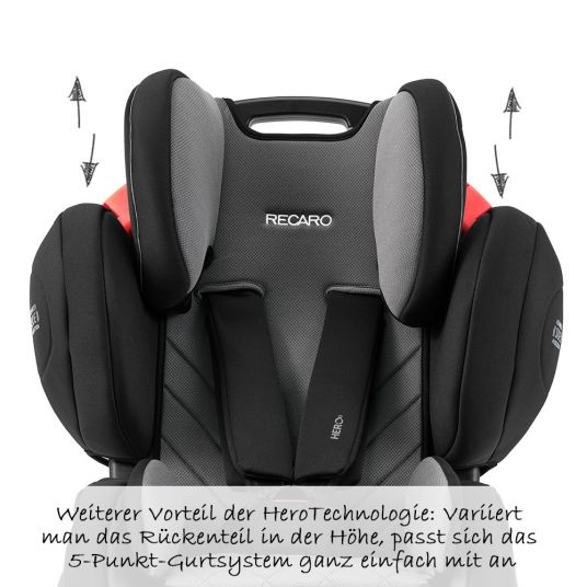 Recaro Kindersitz Young Sport Hero + Gratis Zubehör Paket - Core - Carbon Black
