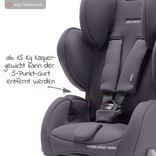 Recaro Child seat Young Sport Hero Group 1/2/3 - from 9 months - 12 years ( 9-36 kg) + accessory pack - Core - Deep Black