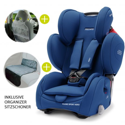 Recaro Child seat Young Sport Hero Group 1/2/3 - from 9 months - 12 years ( 9-36 kg) + accessory pack - Core - Energy Blue