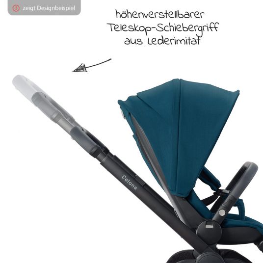 Recaro Kombi-Kinderwagen Celona inkl. Babywanne, Sportsitz & XXL Zubehörpaket - Prime - Silent Grey