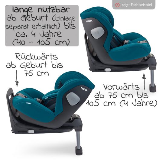 Recaro Reboarder-Kindersitz Kio i-Size 60 cm - 105 cm / 3 Monate bis 4 Jahre - Prime - Silent Grey
