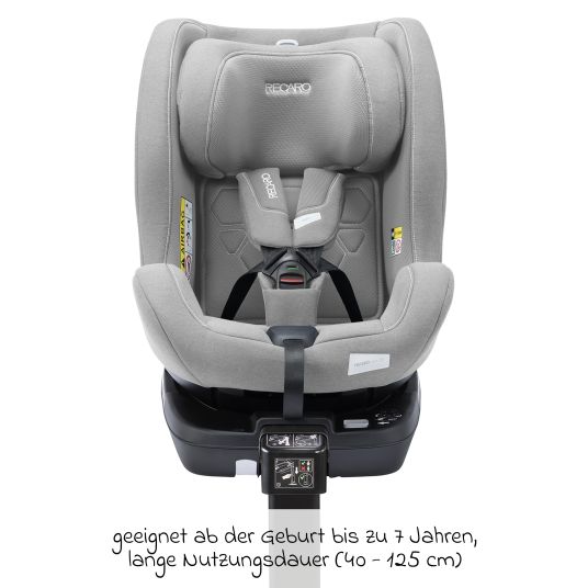 Recaro Seggiolino auto Salia 125 i-Size dalla nascita a 7 anni (40 cm - 125 cm) girevole con base Isofix - Grigio Carbonio