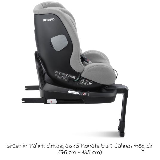 Recaro Seggiolino auto Salia 125 i-Size dalla nascita a 7 anni (40 cm - 125 cm) girevole con base Isofix - Grigio Carbonio