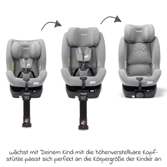 Recaro Seggiolino auto Salia 125 i-Size dalla nascita a 7 anni (40 cm - 125 cm) girevole con base Isofix - Grigio Carbonio