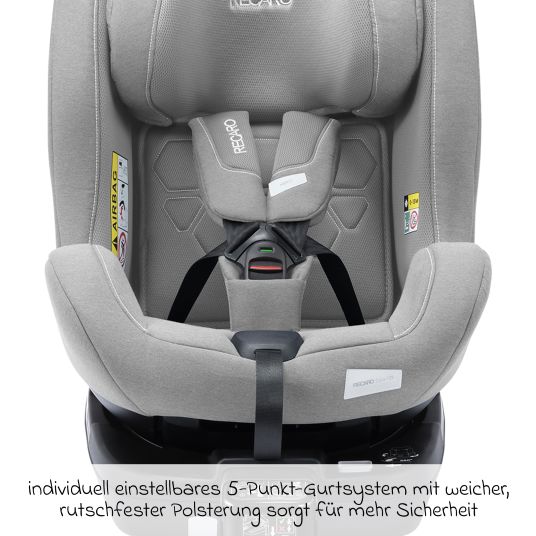 Recaro Seggiolino auto Salia 125 i-Size dalla nascita a 7 anni (40 cm - 125 cm) girevole con base Isofix - Grigio Carbonio