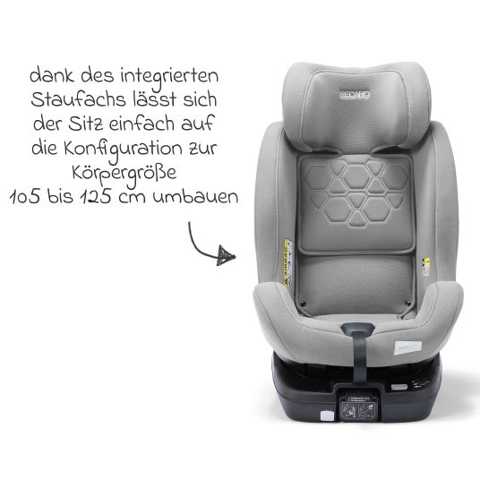 Recaro Seggiolino auto Salia 125 i-Size dalla nascita a 7 anni (40 cm - 125 cm) girevole con base Isofix - Grigio Carbonio