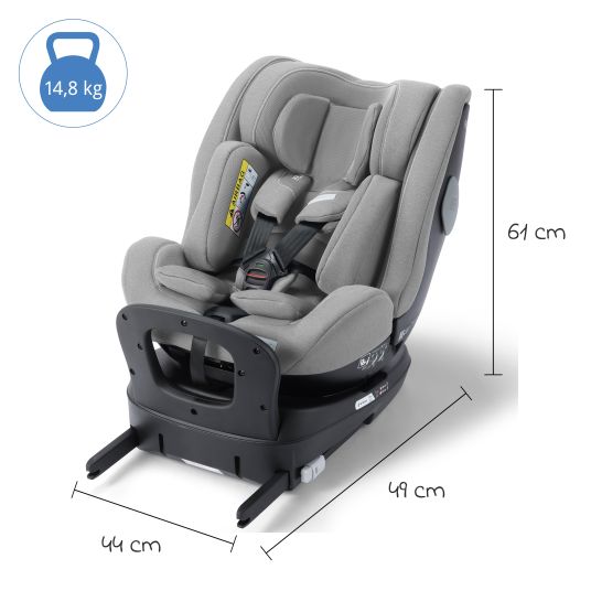 Recaro Seggiolino auto Salia 125 i-Size dalla nascita a 7 anni (40 cm - 125 cm) girevole con base Isofix - Grigio Carbonio