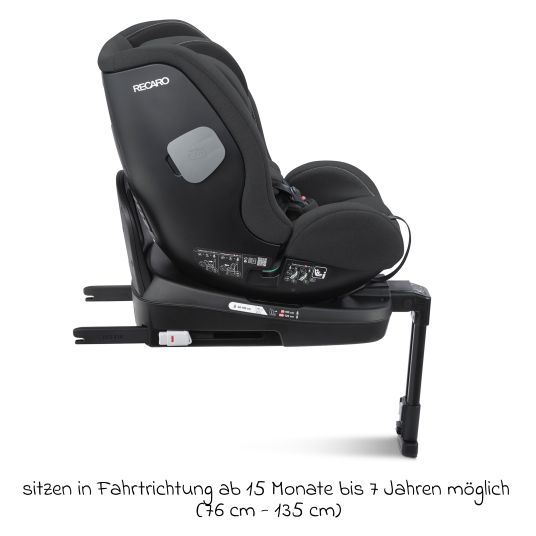 Recaro Seggiolino Salia 125 i-Size dalla nascita a 7 anni (40 cm - 125 cm) girevole con base Isofix - Fibra nera