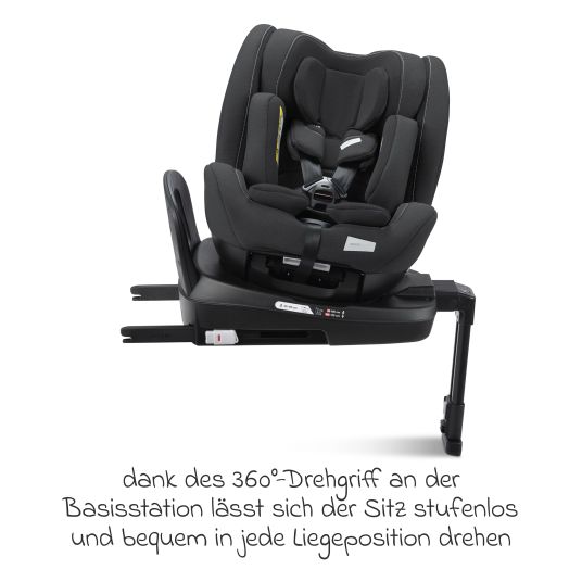 Recaro Seggiolino Salia 125 i-Size dalla nascita a 7 anni (40 cm - 125 cm) girevole con base Isofix - Fibra nera