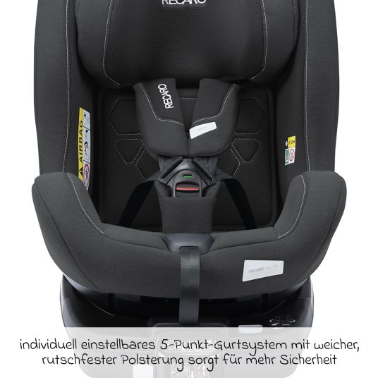 Recaro Seggiolino Salia 125 i-Size dalla nascita a 7 anni (40 cm - 125 cm) girevole con base Isofix - Fibra nera