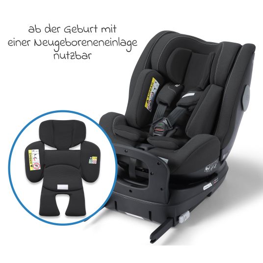 Recaro Seggiolino Salia 125 i-Size dalla nascita a 7 anni (40 cm - 125 cm) girevole con base Isofix - Fibra nera