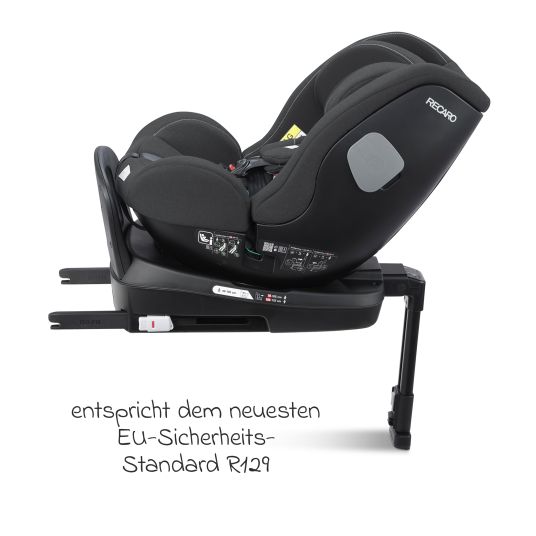 Recaro Seggiolino Salia 125 i-Size dalla nascita a 7 anni (40 cm - 125 cm) girevole con base Isofix - Fibra nera