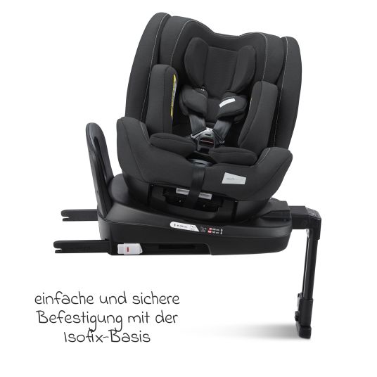 Recaro Seggiolino Salia 125 i-Size dalla nascita a 7 anni (40 cm - 125 cm) girevole con base Isofix - Fibra nera