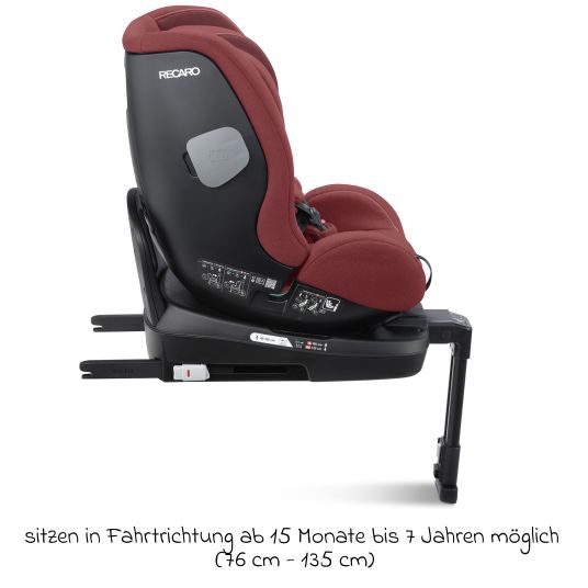 Recaro Seggiolino Reboarder Salia 125 i-Size dalla nascita a 7 anni (40 cm - 125 cm) girevole con base Isofix - Iron Red