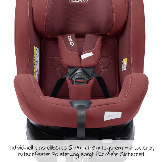 Recaro Seggiolino Reboarder Salia 125 i-Size dalla nascita a 7 anni (40 cm - 125 cm) girevole con base Isofix - Iron Red