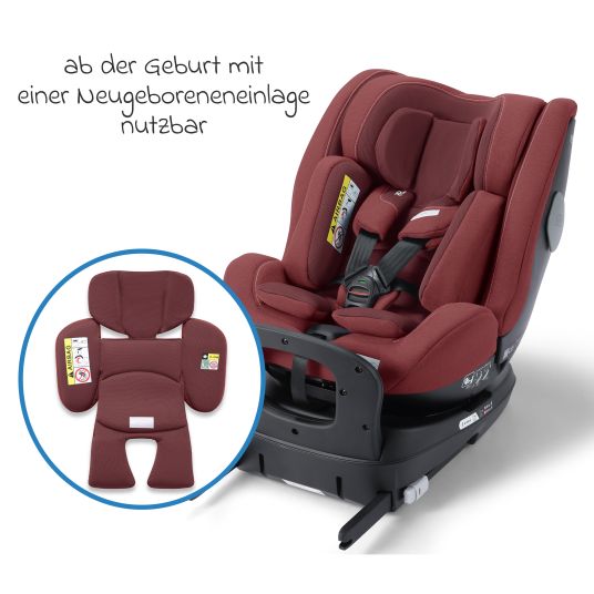 Recaro Seggiolino Reboarder Salia 125 i-Size dalla nascita a 7 anni (40 cm - 125 cm) girevole con base Isofix - Iron Red