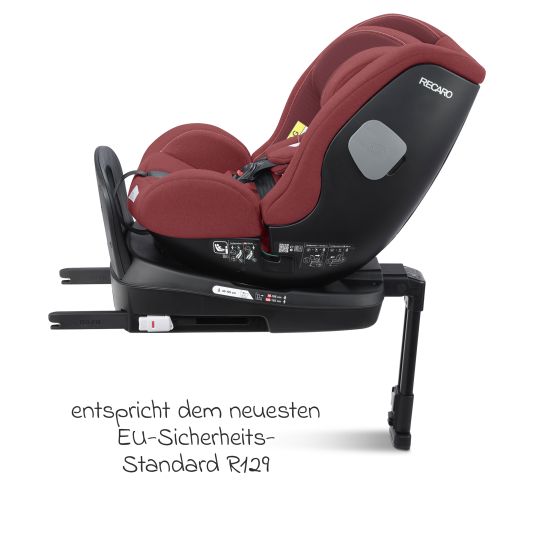 Recaro Seggiolino Reboarder Salia 125 i-Size dalla nascita a 7 anni (40 cm - 125 cm) girevole con base Isofix - Iron Red