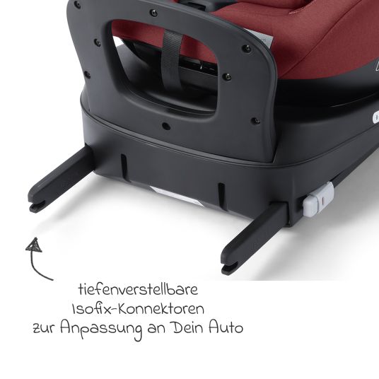 Recaro Seggiolino Reboarder Salia 125 i-Size dalla nascita a 7 anni (40 cm - 125 cm) girevole con base Isofix - Iron Red