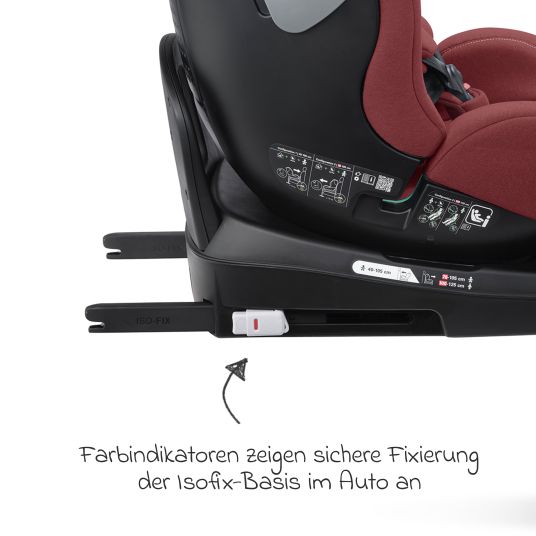 Recaro Seggiolino Reboarder Salia 125 i-Size dalla nascita a 7 anni (40 cm - 125 cm) girevole con base Isofix - Iron Red