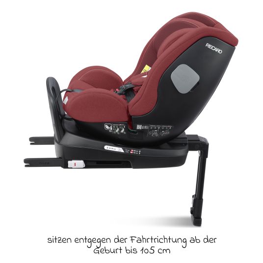 Recaro Seggiolino Reboarder Salia 125 i-Size dalla nascita a 7 anni (40 cm - 125 cm) girevole con base Isofix - Iron Red