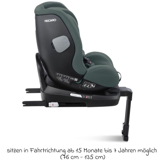 Recaro Seggiolino Reboarder Salia 125 i-Size dalla nascita a 7 anni (40 cm - 125 cm) girevole con base Isofix - Verde Minerale