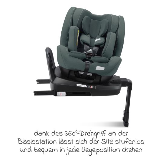 Recaro Seggiolino Reboarder Salia 125 i-Size dalla nascita a 7 anni (40 cm - 125 cm) girevole con base Isofix - Verde Minerale