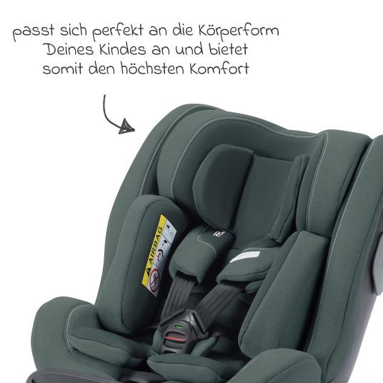 Recaro Seggiolino Reboarder Salia 125 i-Size dalla nascita a 7 anni (40 cm - 125 cm) girevole con base Isofix - Verde Minerale