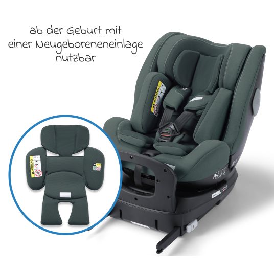 Recaro Seggiolino Reboarder Salia 125 i-Size dalla nascita a 7 anni (40 cm - 125 cm) girevole con base Isofix - Verde Minerale