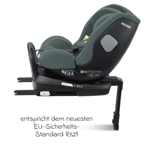 Recaro Seggiolino Reboarder Salia 125 i-Size dalla nascita a 7 anni (40 cm - 125 cm) girevole con base Isofix - Verde Minerale