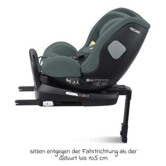 Recaro Seggiolino Reboarder Salia 125 i-Size dalla nascita a 7 anni (40 cm - 125 cm) girevole con base Isofix - Verde Minerale