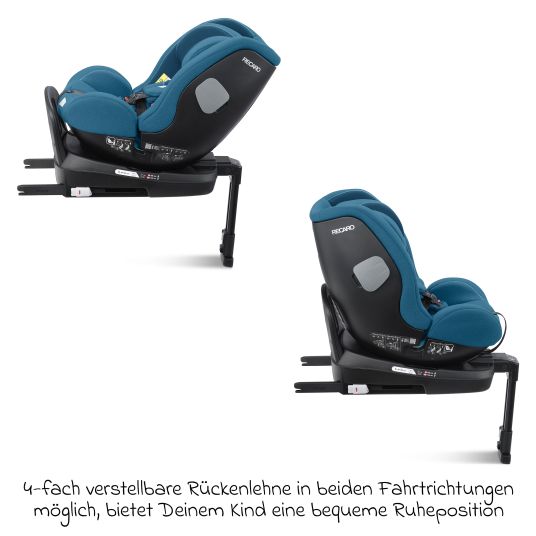 Recaro Seggiolino Reboarder Salia 125 i-Size dalla nascita a 7 anni (40 cm - 125 cm) girevole con base Isofix - Blu acciaio