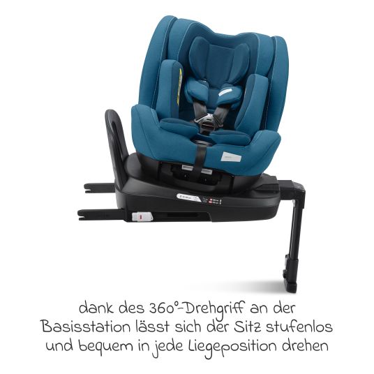 Recaro Seggiolino Reboarder Salia 125 i-Size dalla nascita a 7 anni (40 cm - 125 cm) girevole con base Isofix - Blu acciaio