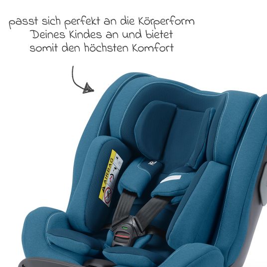 Recaro Seggiolino Reboarder Salia 125 i-Size dalla nascita a 7 anni (40 cm - 125 cm) girevole con base Isofix - Blu acciaio