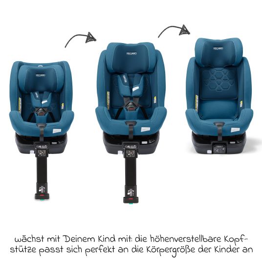 Recaro Seggiolino Reboarder Salia 125 i-Size dalla nascita a 7 anni (40 cm - 125 cm) girevole con base Isofix - Blu acciaio