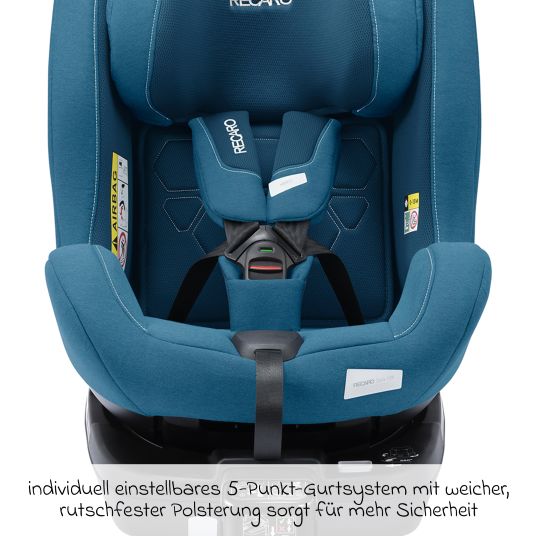 Recaro Seggiolino Reboarder Salia 125 i-Size dalla nascita a 7 anni (40 cm - 125 cm) girevole con base Isofix - Blu acciaio