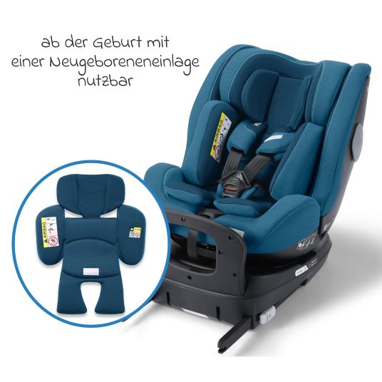 Recaro Seggiolino Reboarder Salia 125 i-Size dalla nascita a 7 anni (40 cm - 125 cm) girevole con base Isofix - Blu acciaio