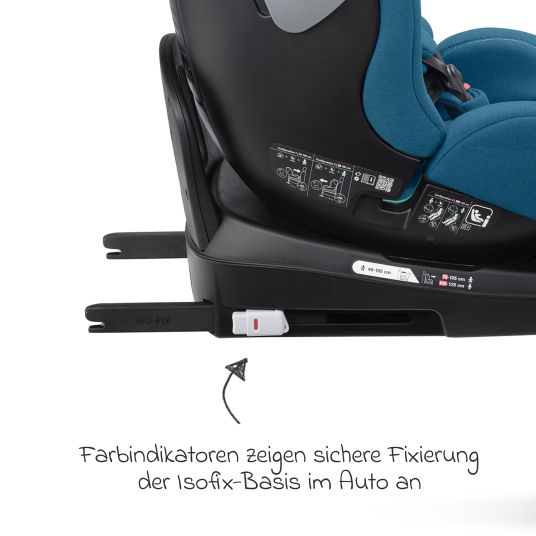 Recaro Seggiolino Reboarder Salia 125 i-Size dalla nascita a 7 anni (40 cm - 125 cm) girevole con base Isofix - Blu acciaio