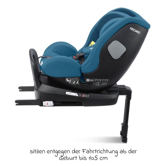 Recaro Seggiolino Reboarder Salia 125 i-Size dalla nascita a 7 anni (40 cm - 125 cm) girevole con base Isofix - Blu acciaio