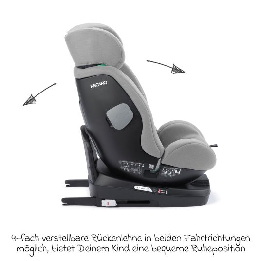 Recaro Reboarder-Kindersitz Salia 125 i-Size KID ab 3 Monate bis 7 Jahre (61 cm - 125 cm) drehbar mit Isofix-Basis - Carbon Grey