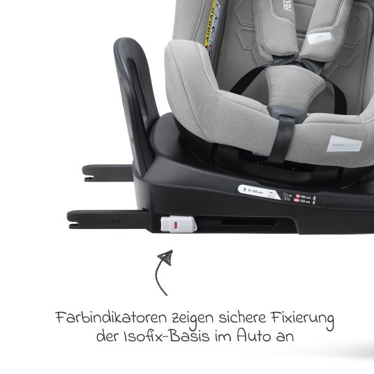 Recaro Reboarder-Kindersitz Salia 125 i-Size KID ab 3 Monate bis 7 Jahre (61 cm - 125 cm) drehbar mit Isofix-Basis - Carbon Grey