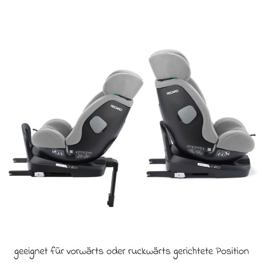 Recaro Reboarder-Kindersitz Salia 125 i-Size KID ab 3 Monate bis 7 Jahre (61 cm - 125 cm) drehbar mit Isofix-Basis - Carbon Grey