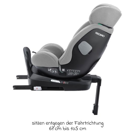 Recaro Reboarder-Kindersitz Salia 125 i-Size KID ab 3 Monate bis 7 Jahre (61 cm - 125 cm) drehbar mit Isofix-Basis - Carbon Grey