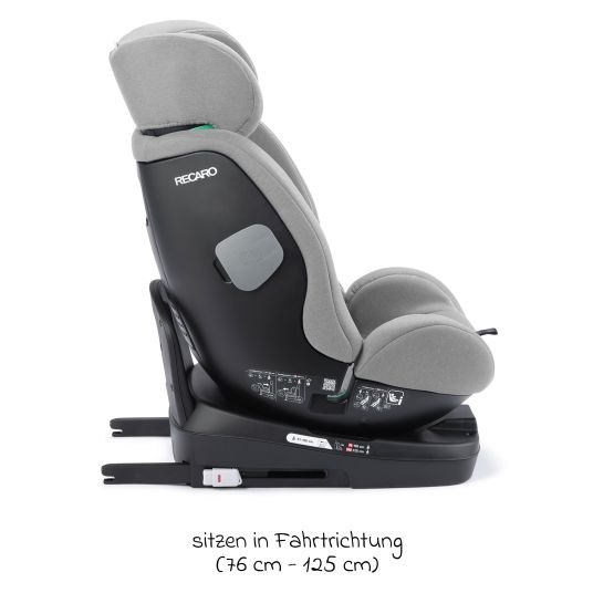 Recaro Reboarder-Kindersitz Salia 125 i-Size KID ab 3 Monate bis 7 Jahre (61 cm - 125 cm) drehbar mit Isofix-Basis - Carbon Grey