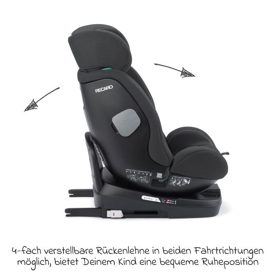 Recaro Reboarder-Kindersitz Salia 125 i-Size KID ab 3 Monate bis 7 Jahre (61 cm - 125 cm) drehbar mit Isofix-Basis - Fibre Black