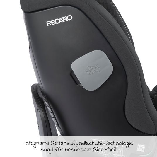 Recaro Reboarder-Kindersitz Salia 125 i-Size KID ab 3 Monate bis 7 Jahre (61 cm - 125 cm) drehbar mit Isofix-Basis - Fibre Black